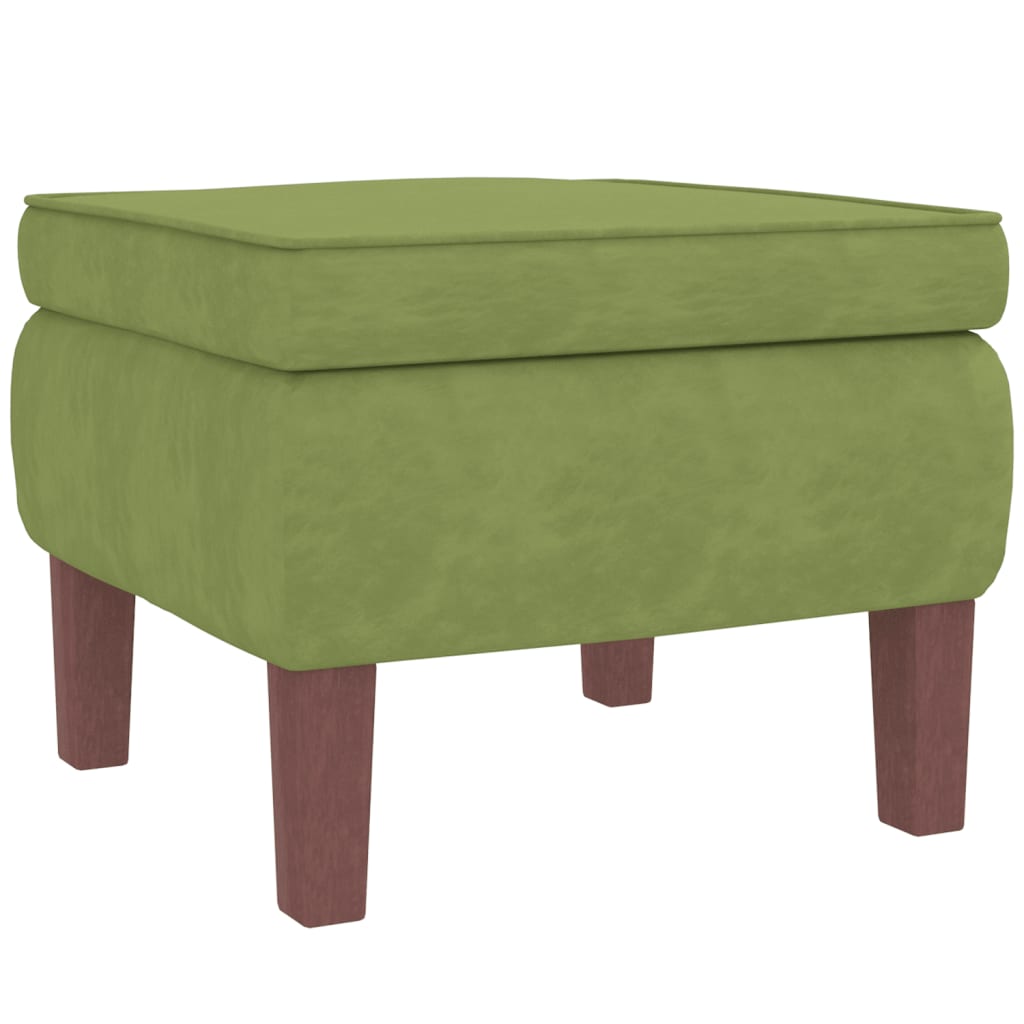 vidaXL Chaise à bascule avec pieds en bois et tabouret Vert clair