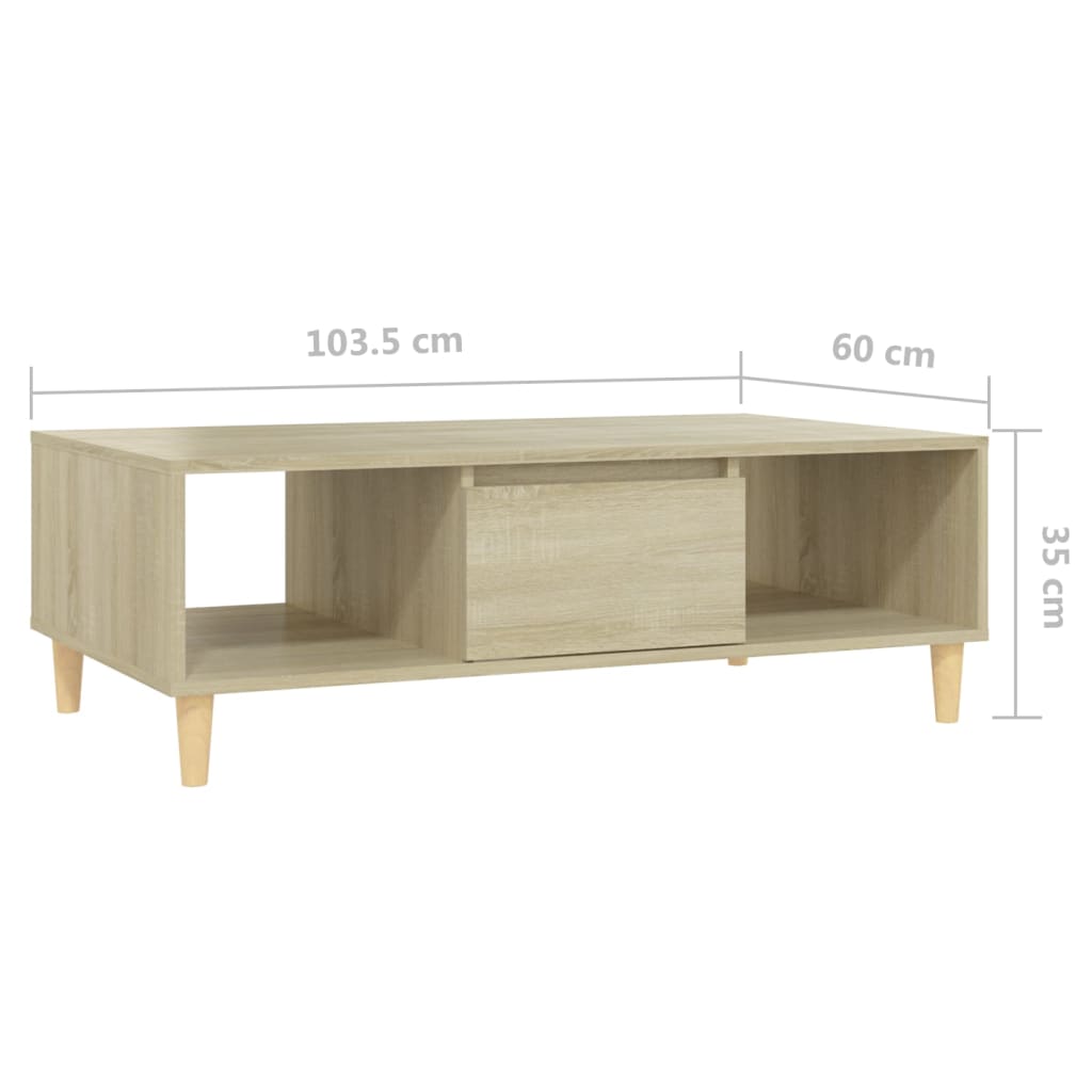 vidaXL Table basse Chêne sonoma 103,5x60x35 cm Aggloméré