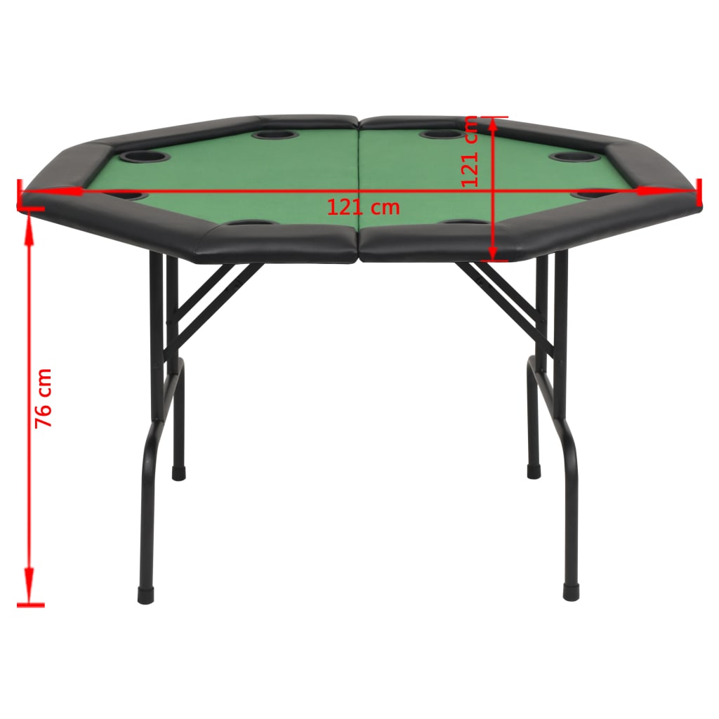 vidaXL Table de poker pliable pour 8 joueurs 2 plis Octogonale Vert