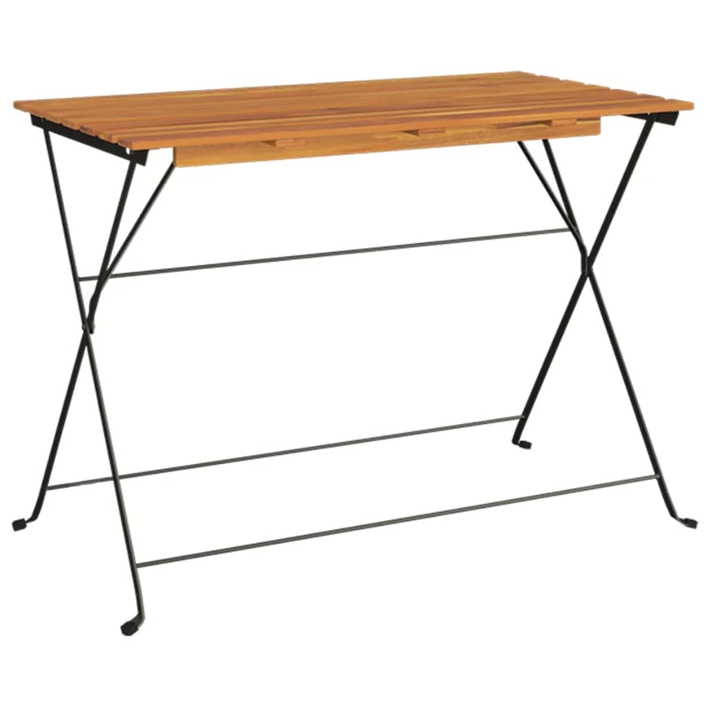 vidaXL Table de bistro pliante 100x54x71cm Bois acacia solide et acier