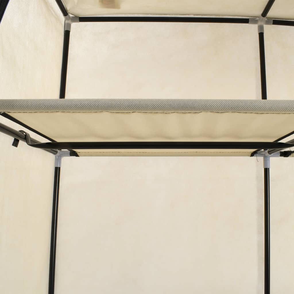 vidaXL Armoire avec compartiments et barres Crème 150x45x175 cm Tissu