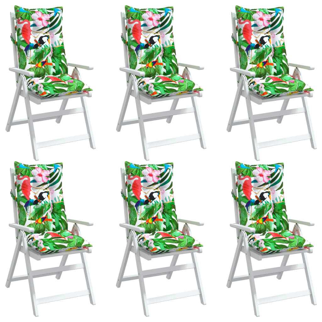 vidaXL Coussins de chaise à dossier haut lot de 6 multicolore