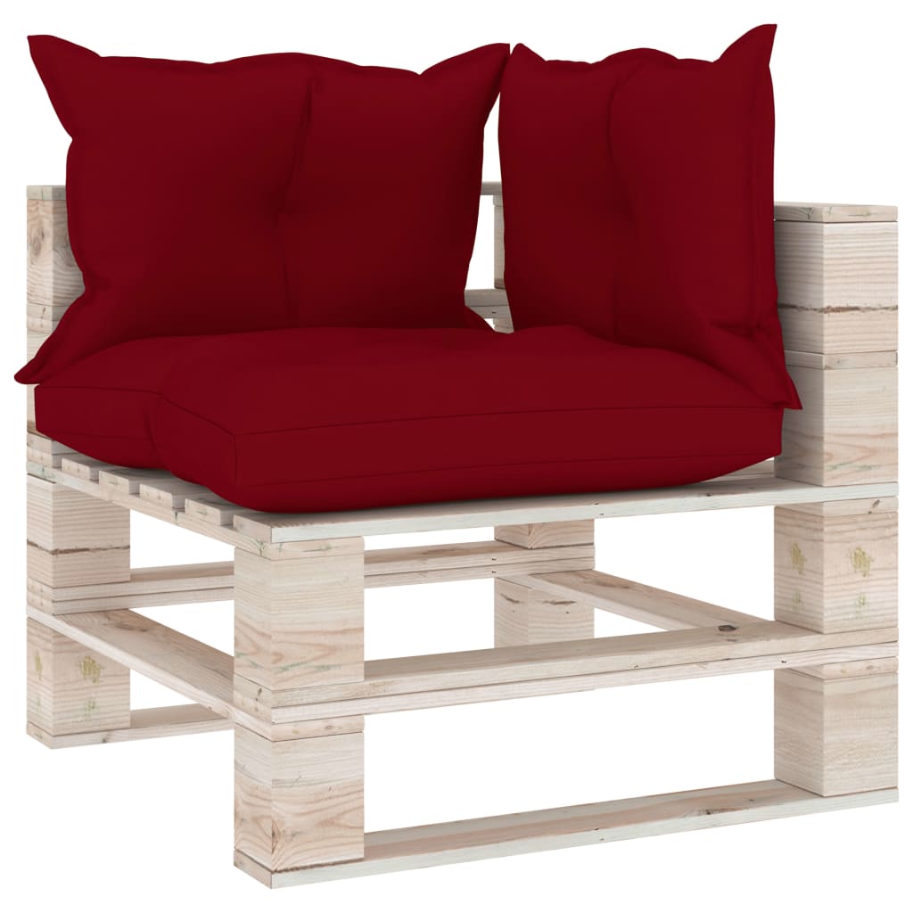 vidaXL Canapé d'angle palette de jardin avec coussins bois de pin
