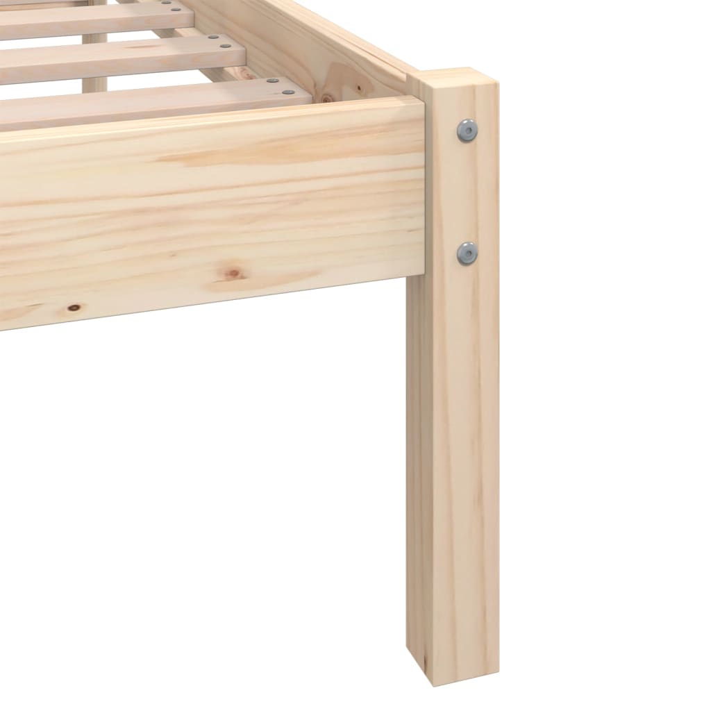 vidaXL Cadre de lit bois de pin massif 75x190 cm petit simple