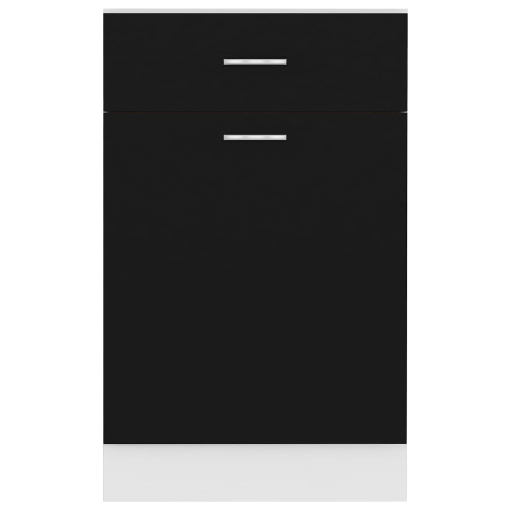 vidaXL Armoire de plancher à tiroir Noir 50x46x81,5 cm Aggloméré