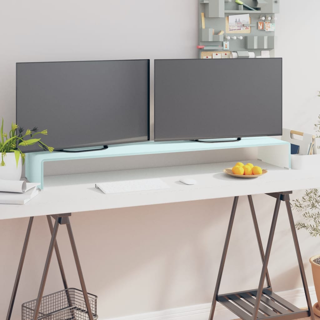 vidaXL Meuble TV/Support pour moniteur 120x30x13 cm verre vert