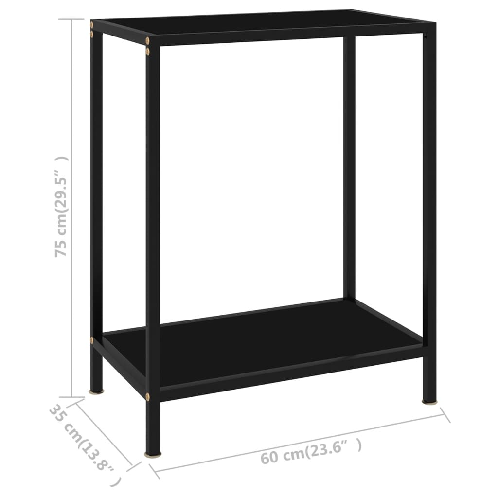 vidaXL Table console Noir 60x35x75 cm Verre trempé