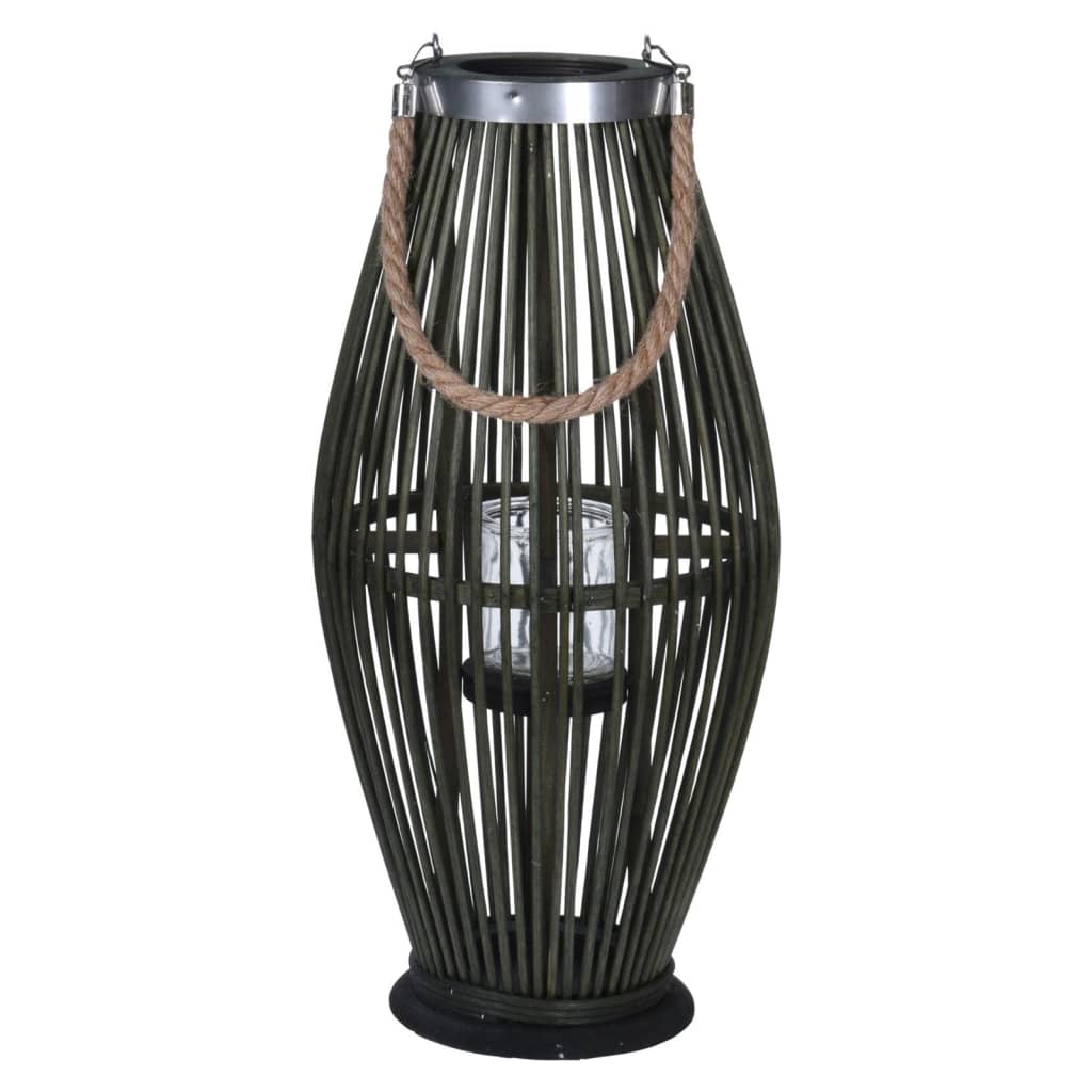 H&S Collection Lanterne 24x48 cm Bambou Vert