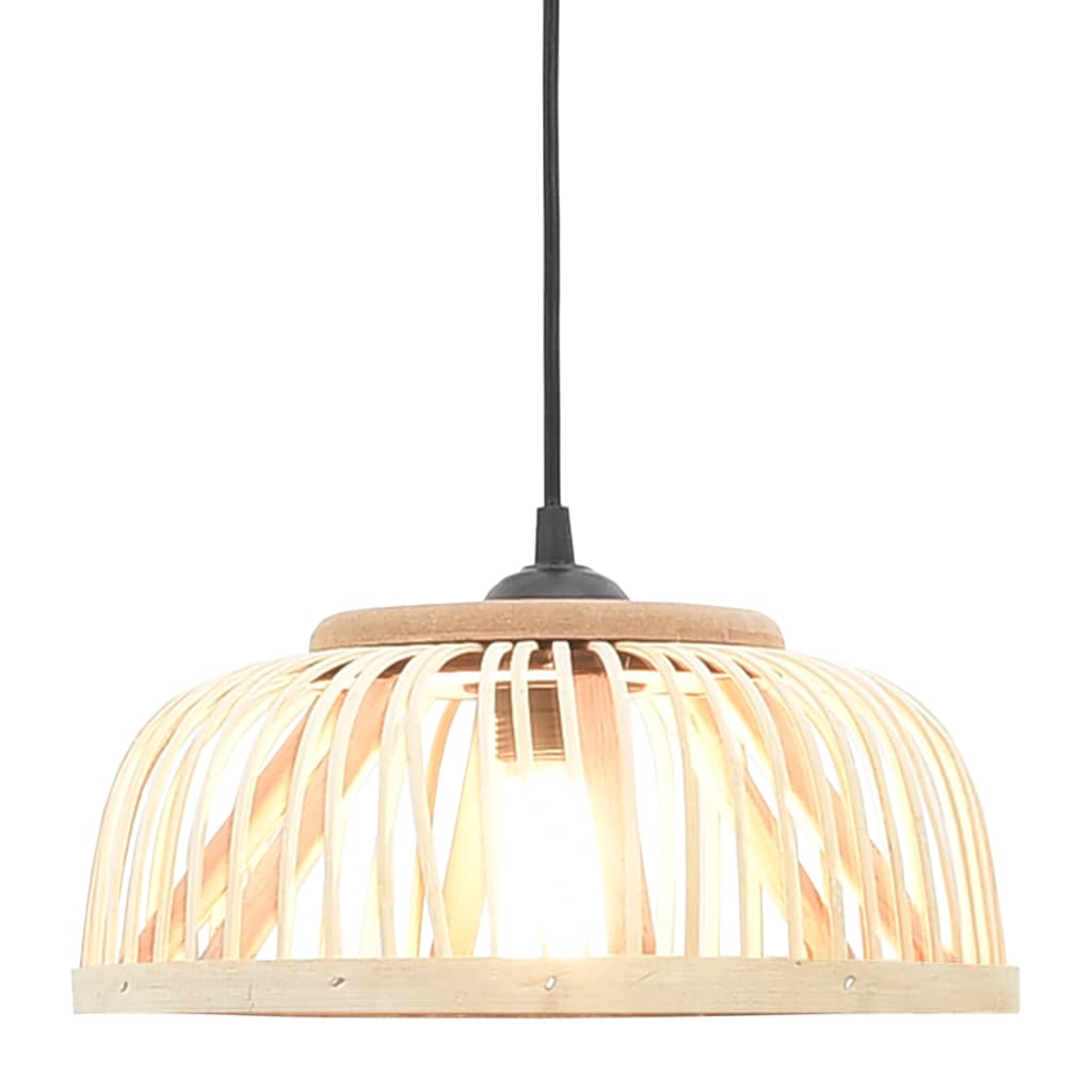 vidaXL Lampe suspendue Bambou 40 W 30x12 cm Demi-cercle E27