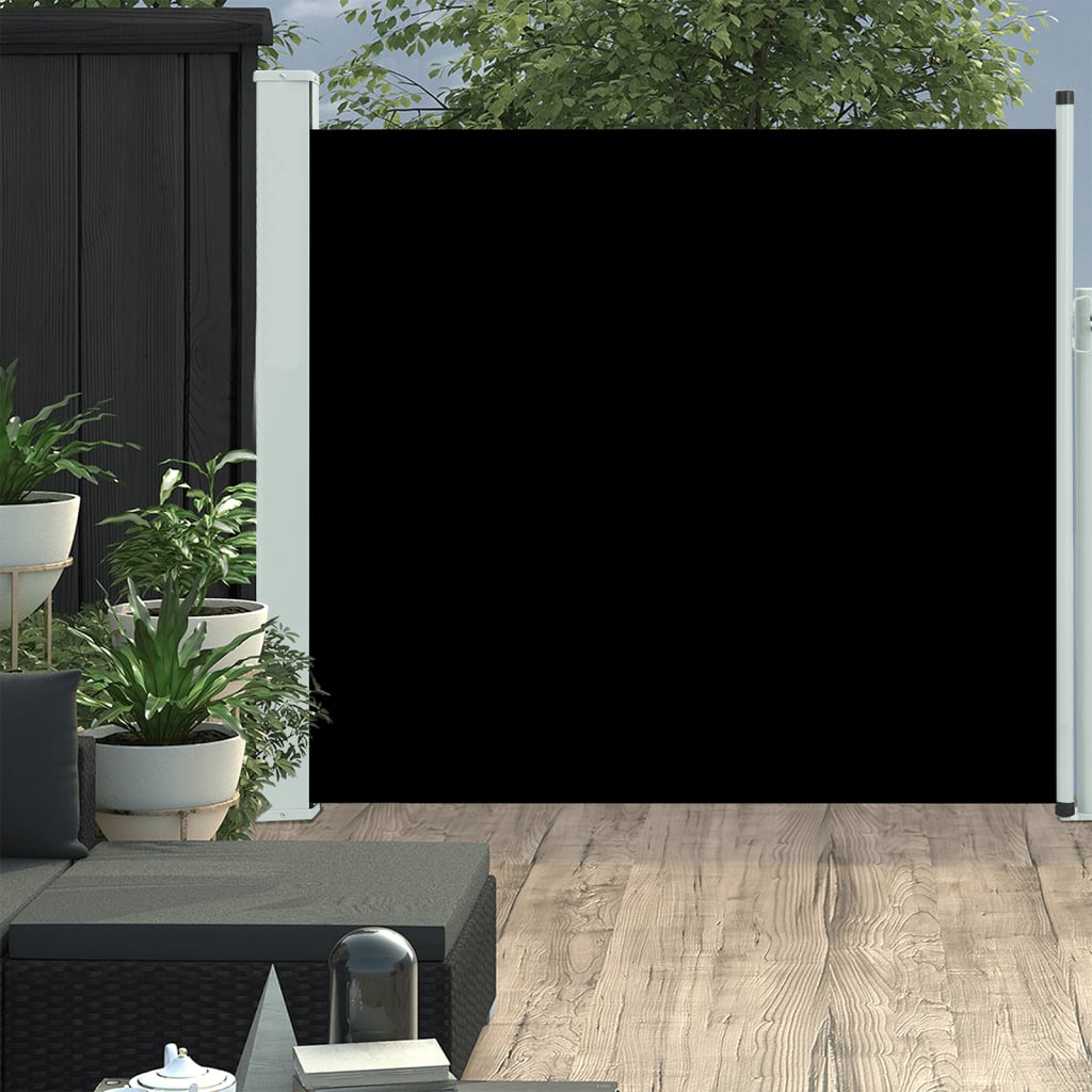vidaXL Auvent latéral rétractable de patio 170x300 cm Noir