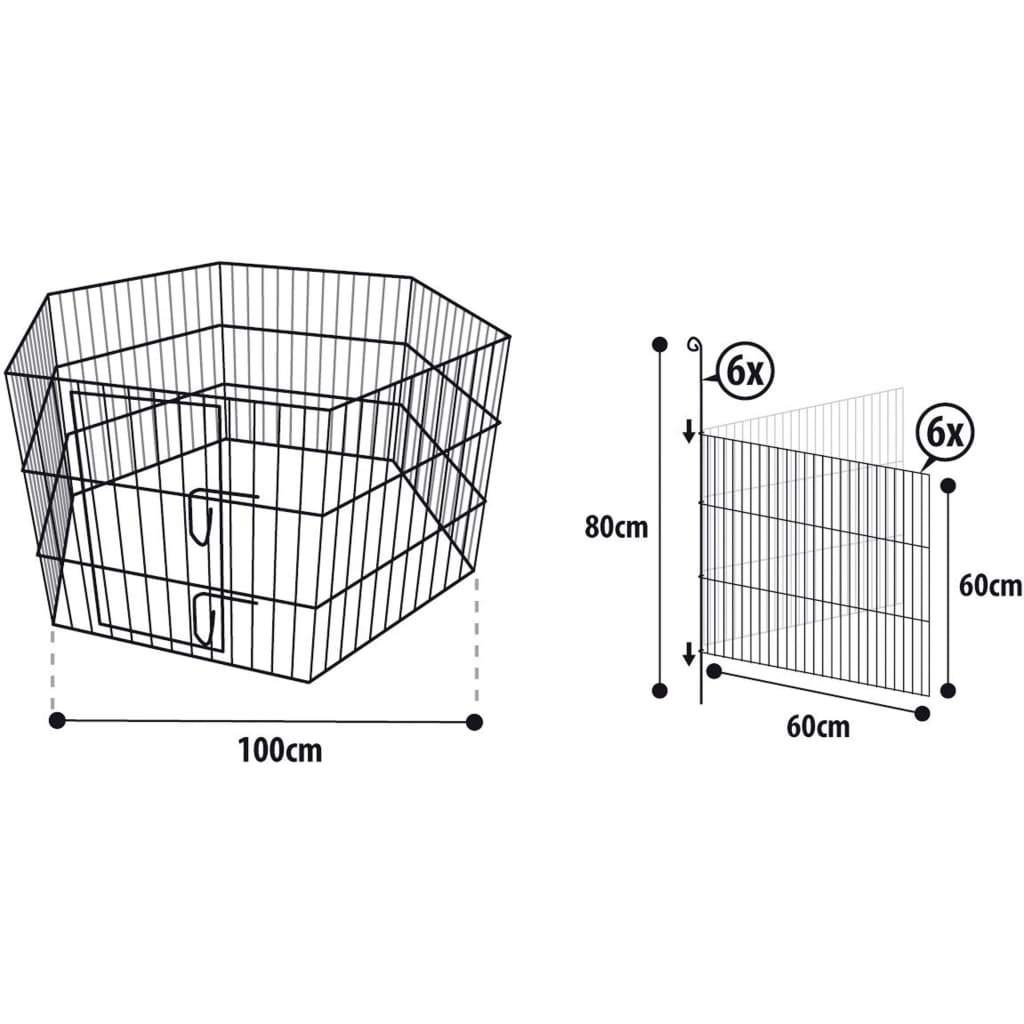 FLAMINGO Cage d'extérieur pour lapins Hexagonale 60x60 cm