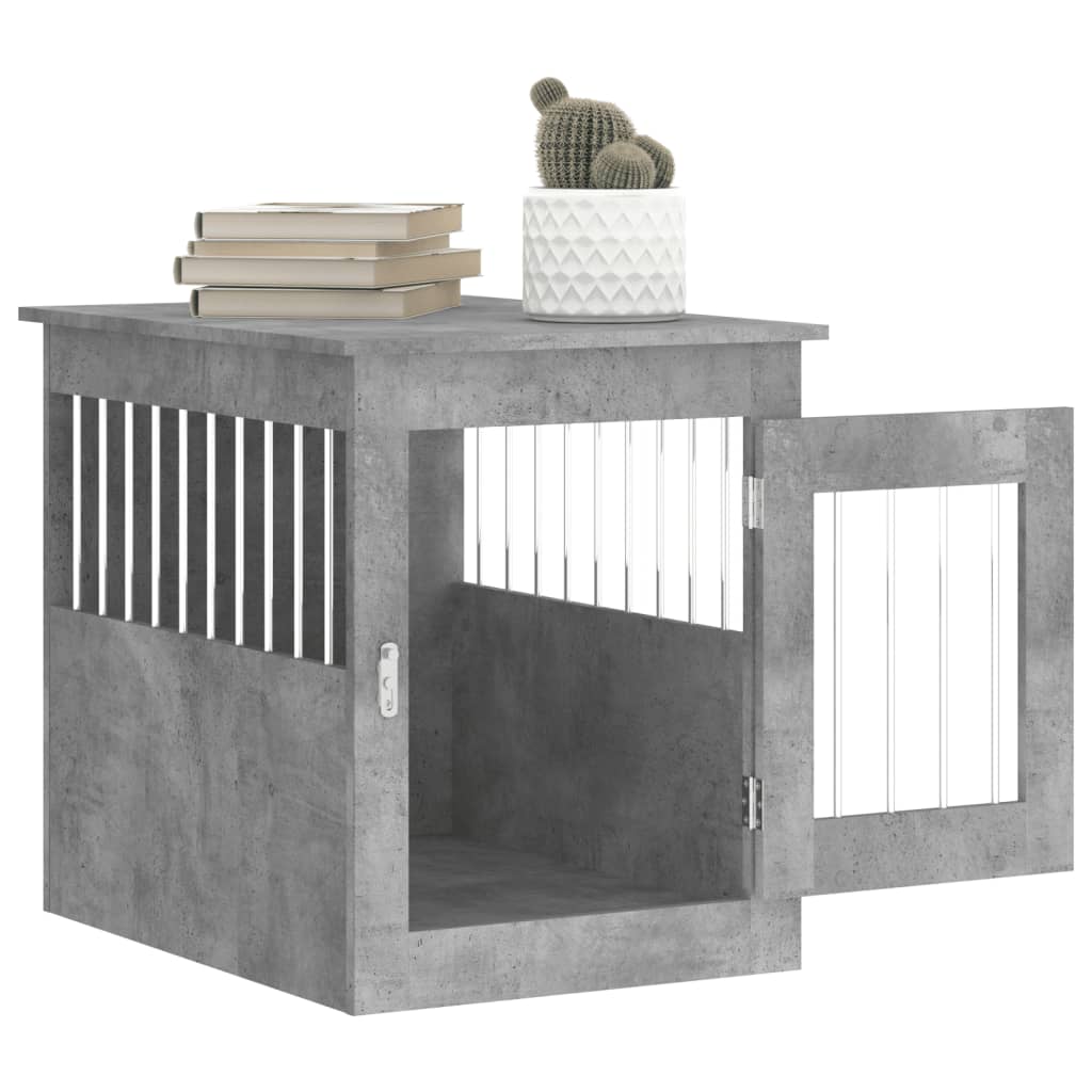 vidaXL Meuble de cage pour chiens gris béton 55x75x65 cm
