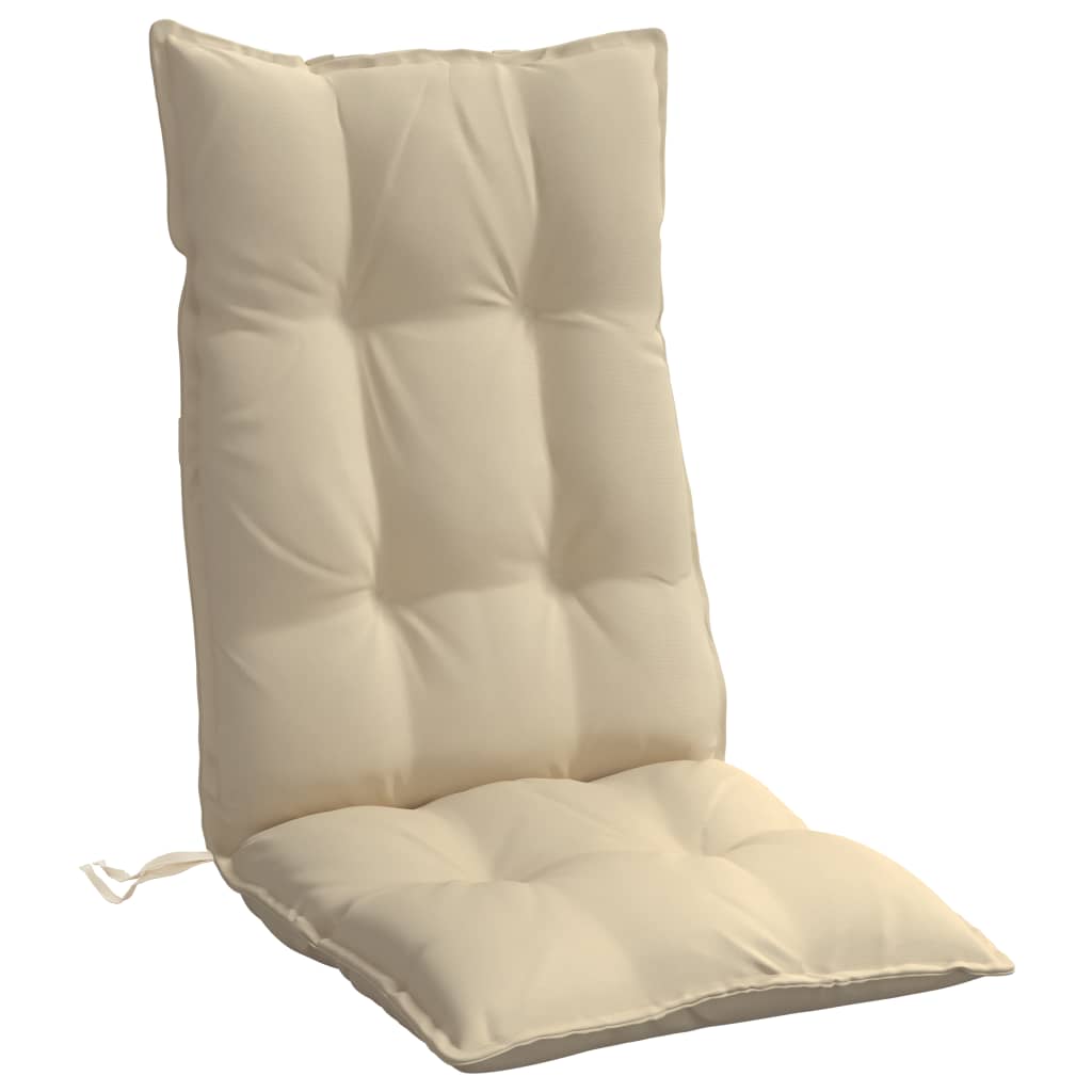 vidaXL Coussins de chaise à dossier haut lot de 6 beige tissu oxford