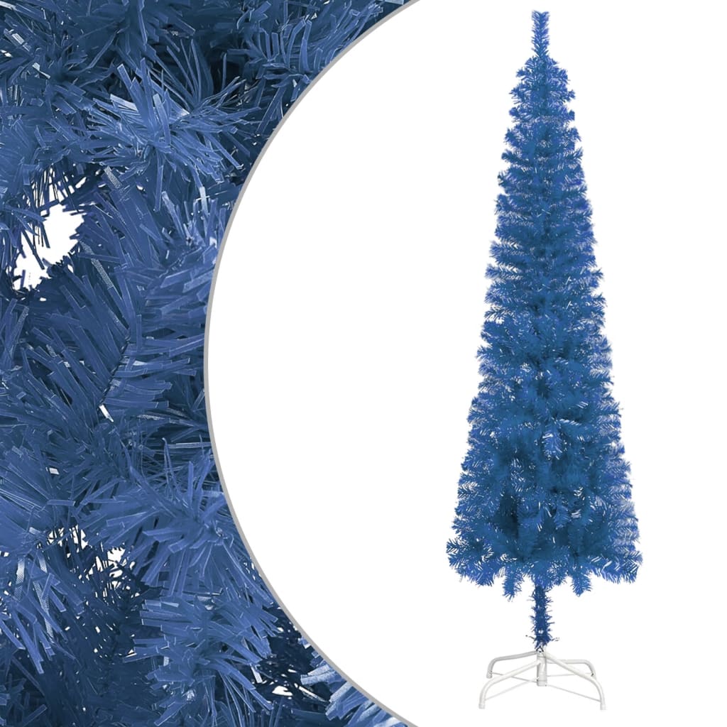vidaXL Sapin de Noël étroit Bleu 150 cm