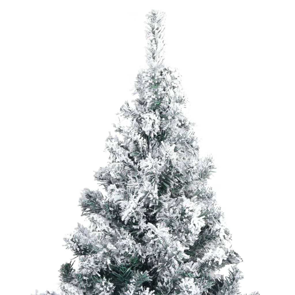 vidaXL Sapin de Noël artificiel avec neige floquée vert 240 cm PVC