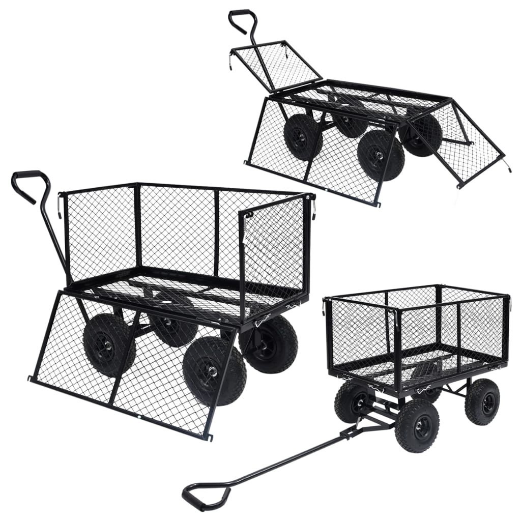 Chariot de jardin noir tout terrain 350 kg de charge chariot transport -  Ciel & terre