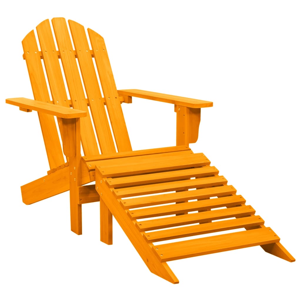 vidaXL Chaise de jardin Adirondack avec pouf bois de sapin orange