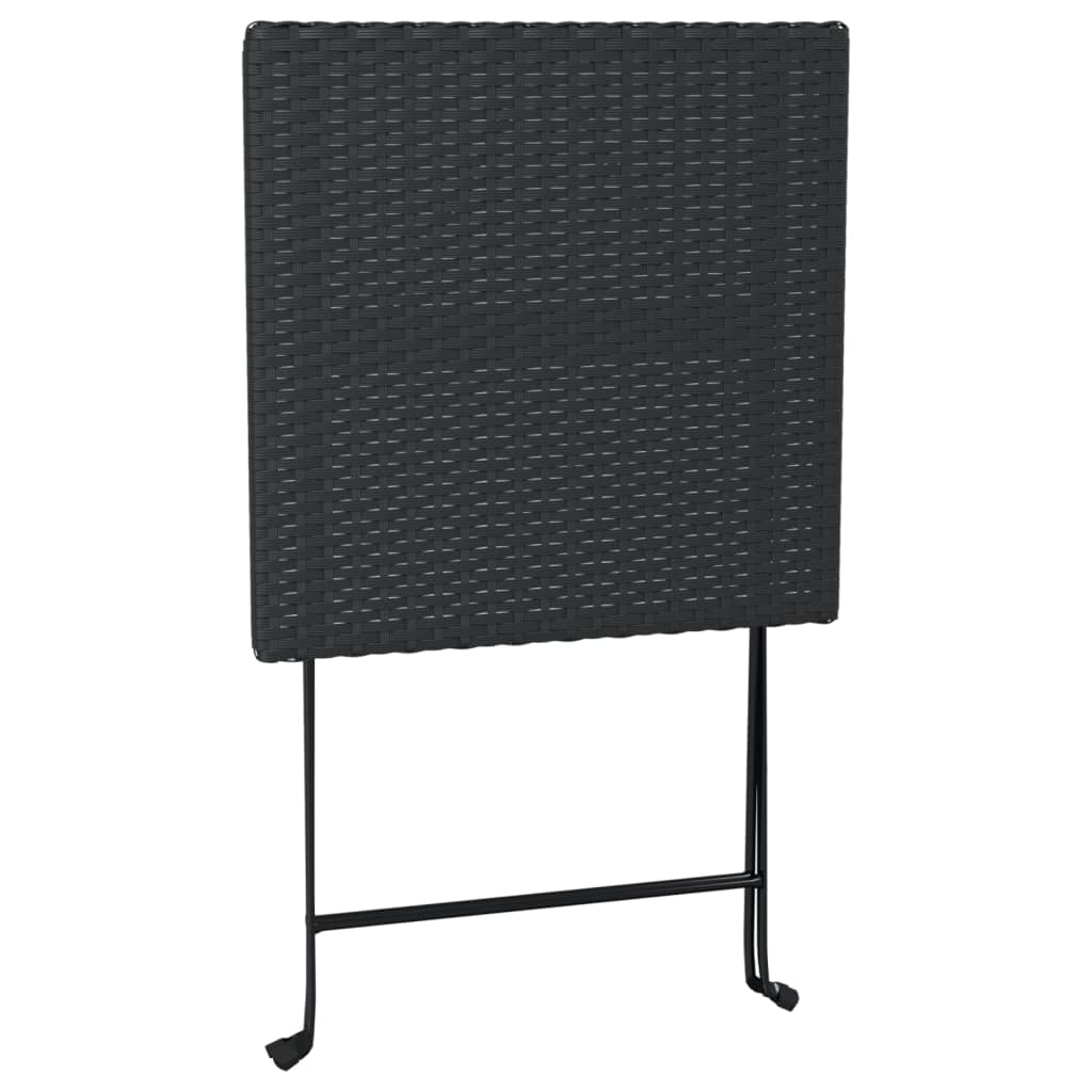 vidaXL Table de bistrot pliante Noir 55x54x71 cm Résine tressée