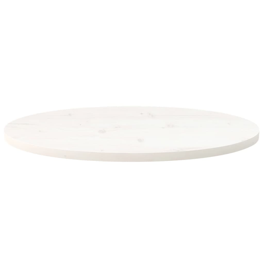 vidaXL Dessus de table blanc 60x30x2,5 cm bois de pin massif ovale