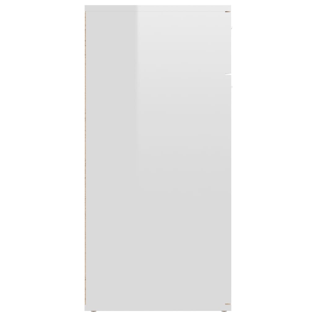 vidaXL Buffet blanc brillant 80x36x75 cm bois d'ingénierie