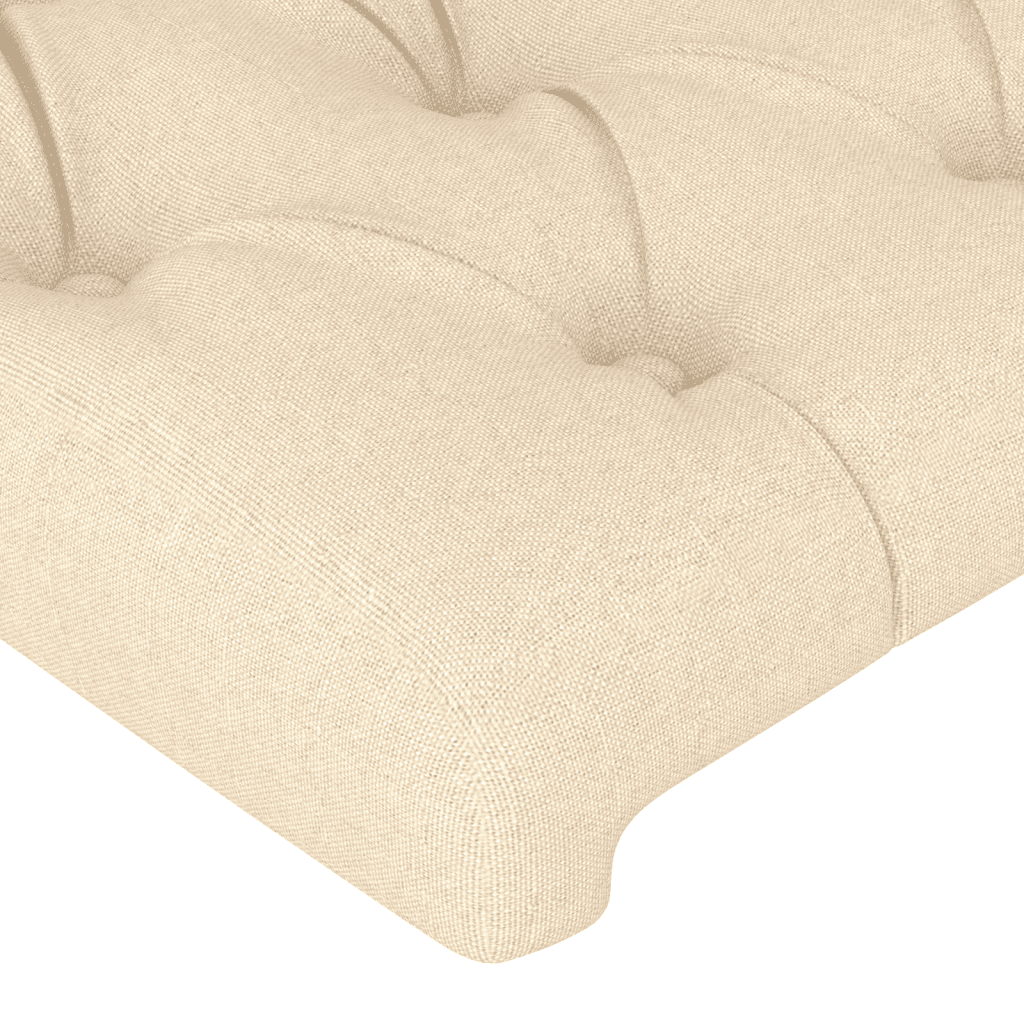 vidaXL Lit à sommier tapissier avec matelas Crème 140x200 cm Tissu