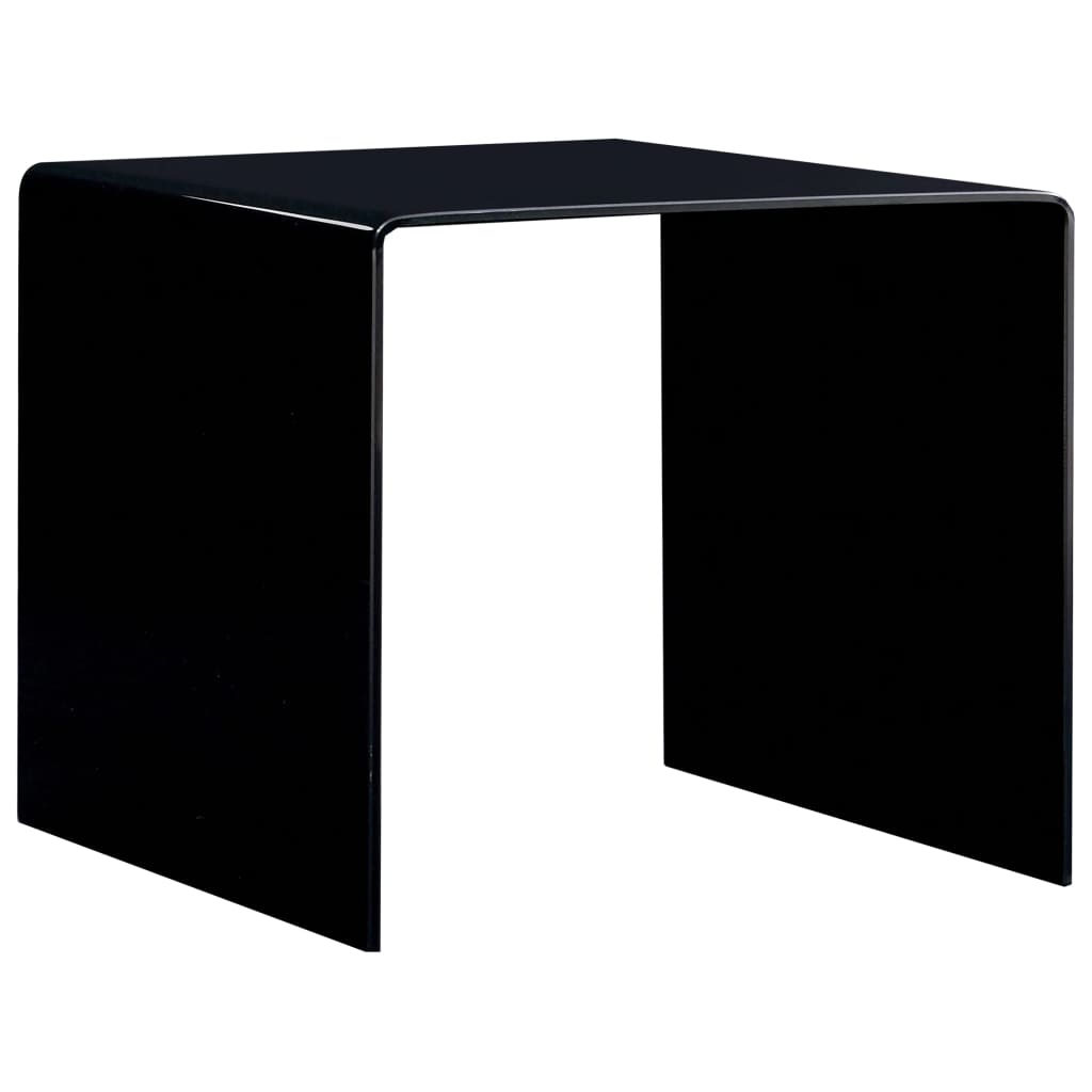 vidaXL Table basse Noir 50 x 50 x 45 cm Verre trempé