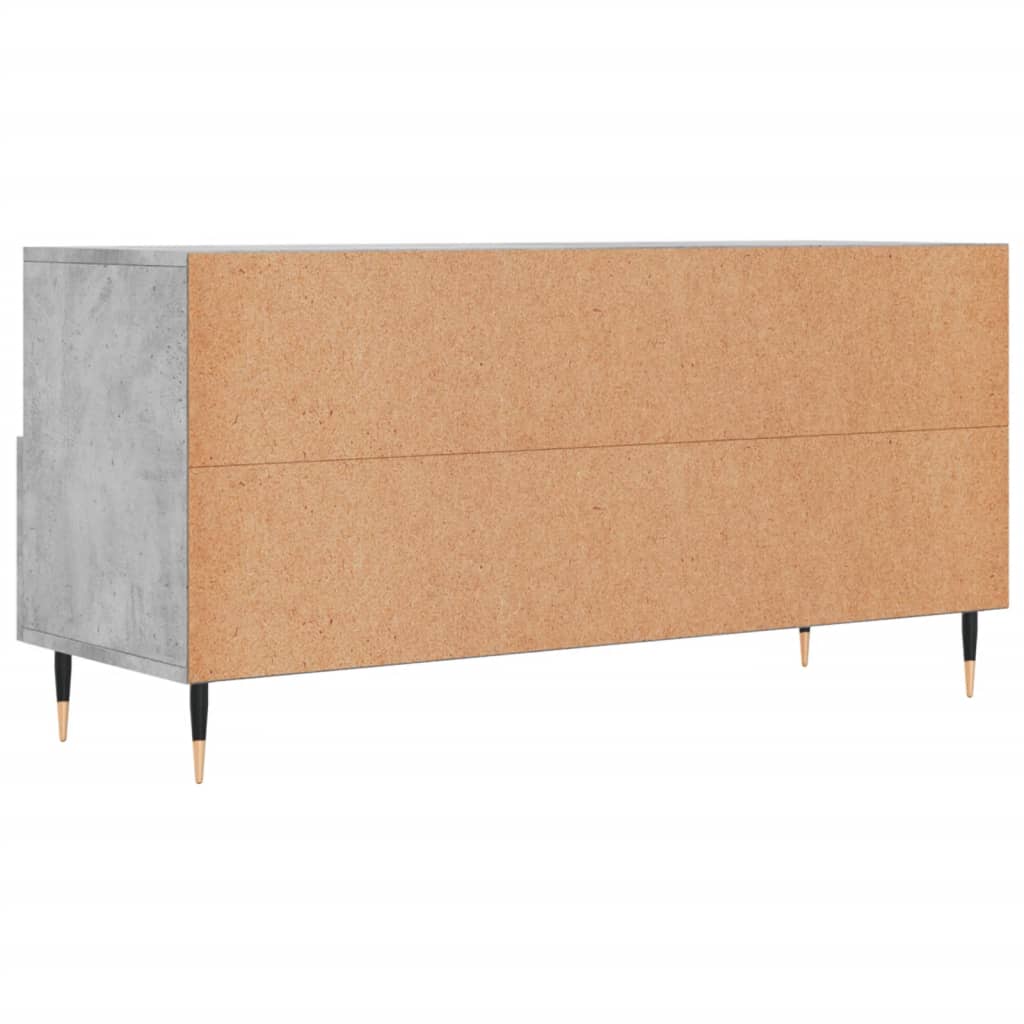 vidaXL Meuble TV gris béton 102x36x50 cm bois d'ingénierie