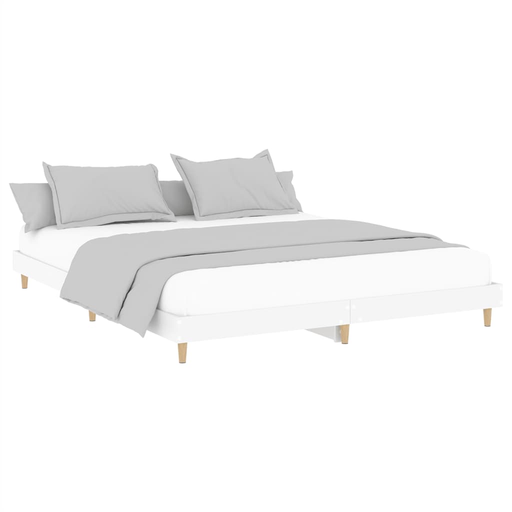 vidaXL Cadre de lit blanc 120x200 cm bois d'ingénierie