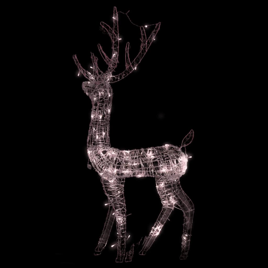 Renne de décoration de Noël Acrylique 140 LED blanc chaud 120 cm