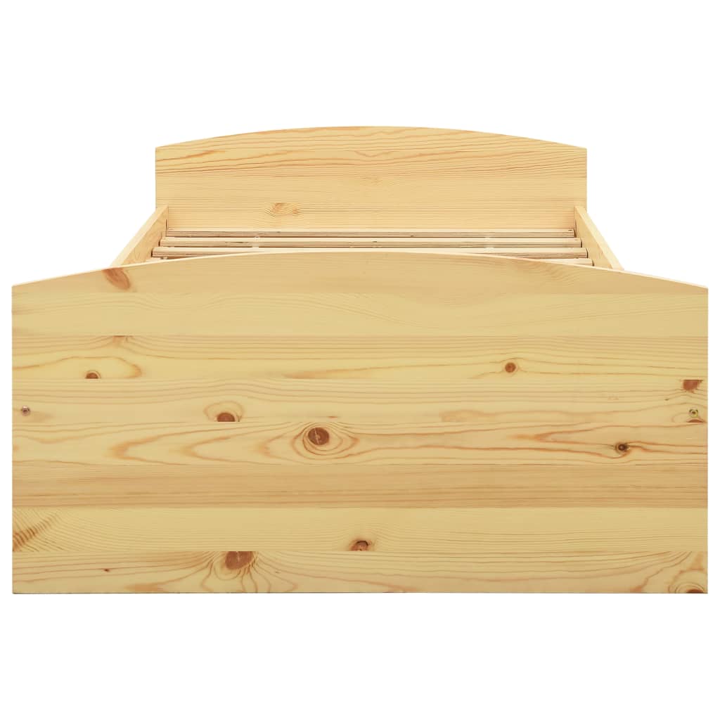 vidaXL Cadre de lit avec 2 tiroirs bois de pin massif 90x200 cm