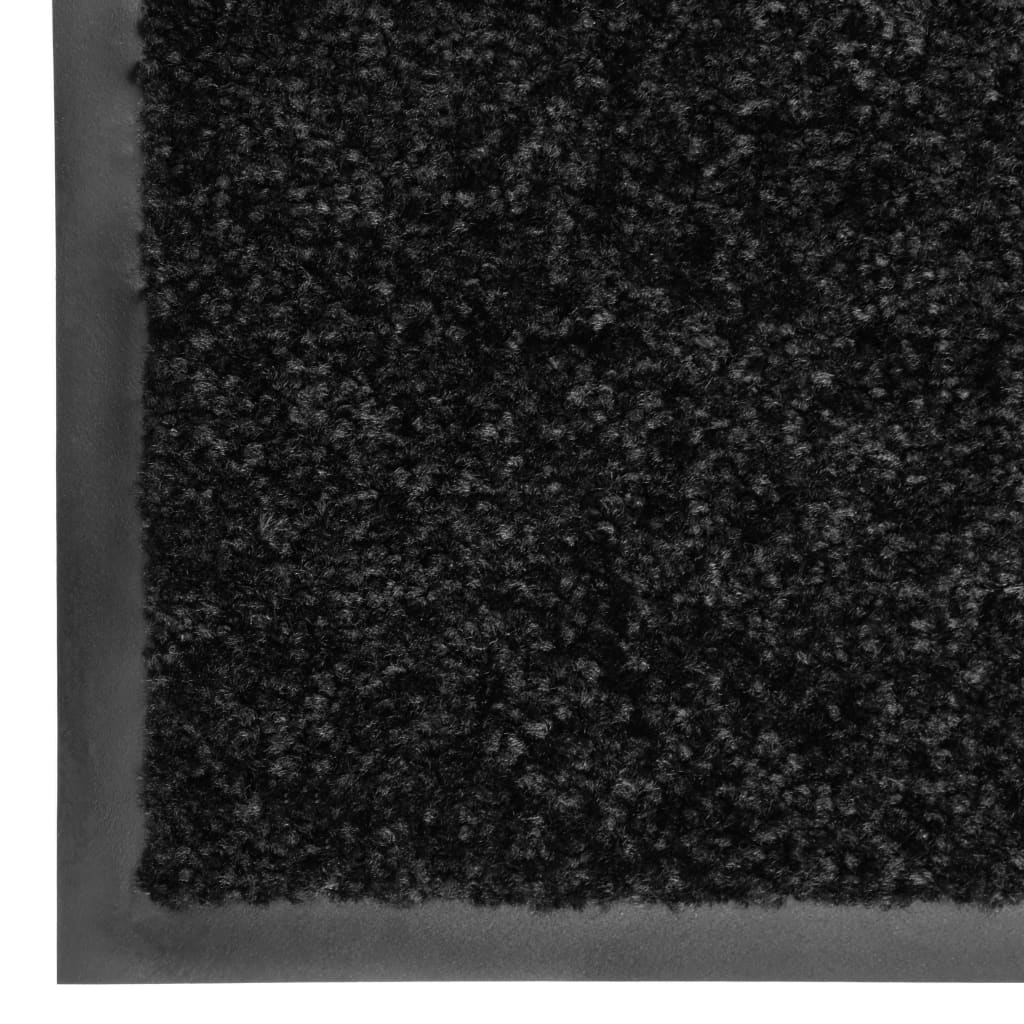 vidaXL Paillasson lavable Noir 40x60 cm