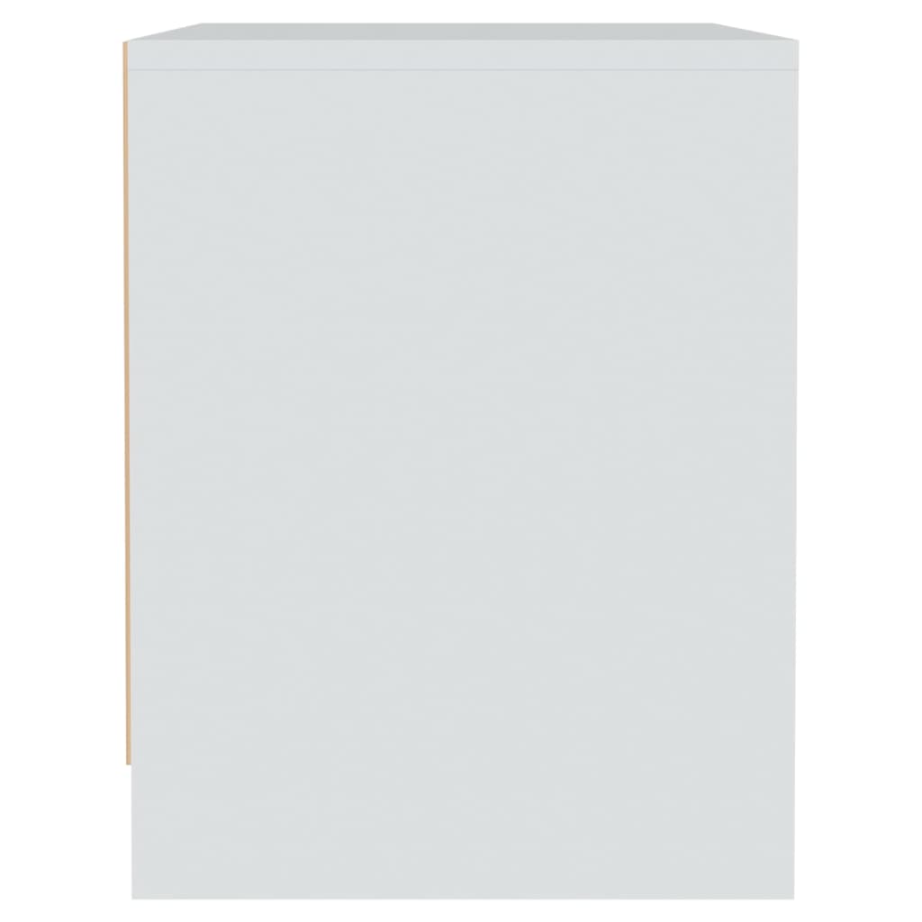 vidaXL Table de chevet blanc 45x34x44,5 cm bois d’ingénierie