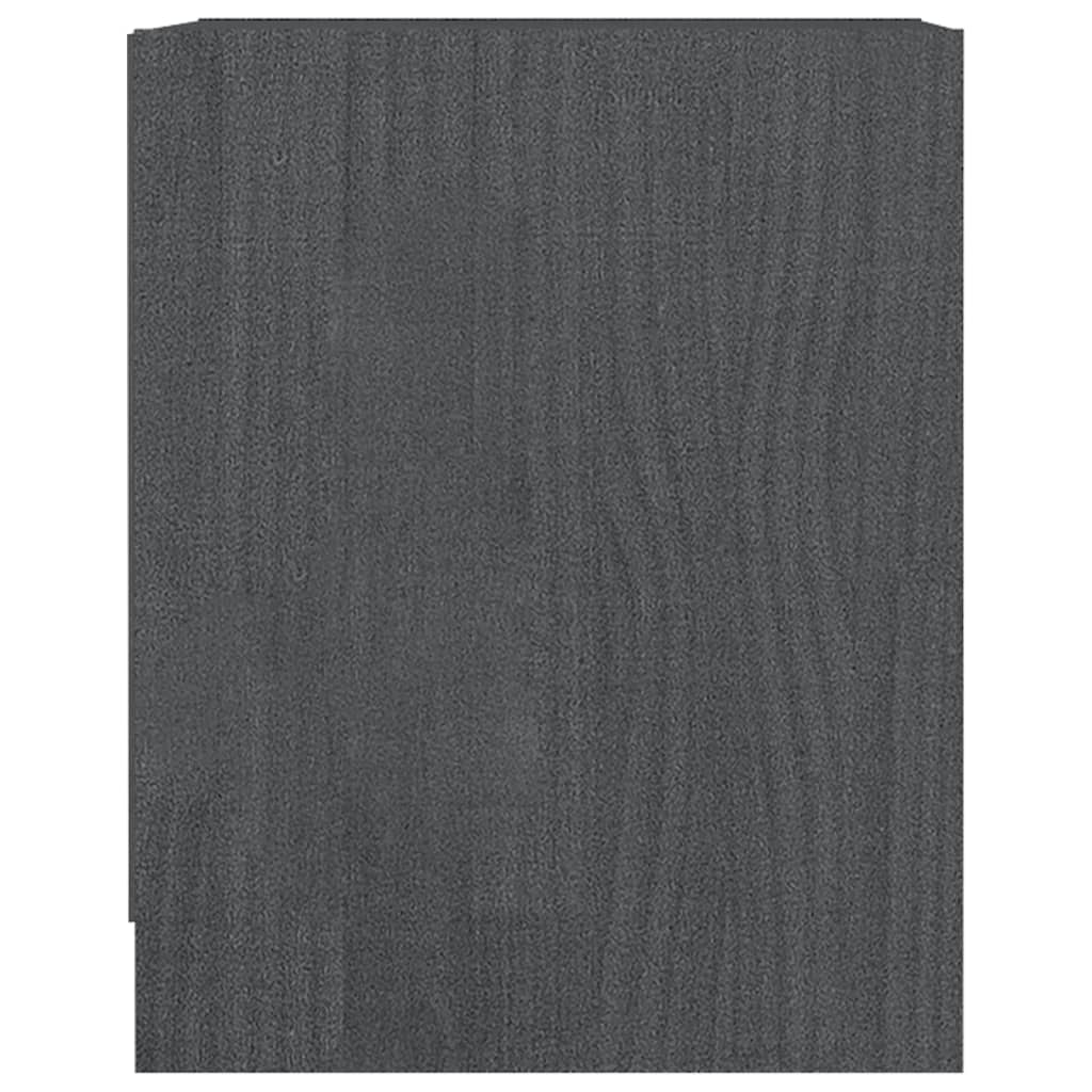 vidaXL Table de chevet Gris 35,5x33,5x41,5 cm Bois de pin massif
