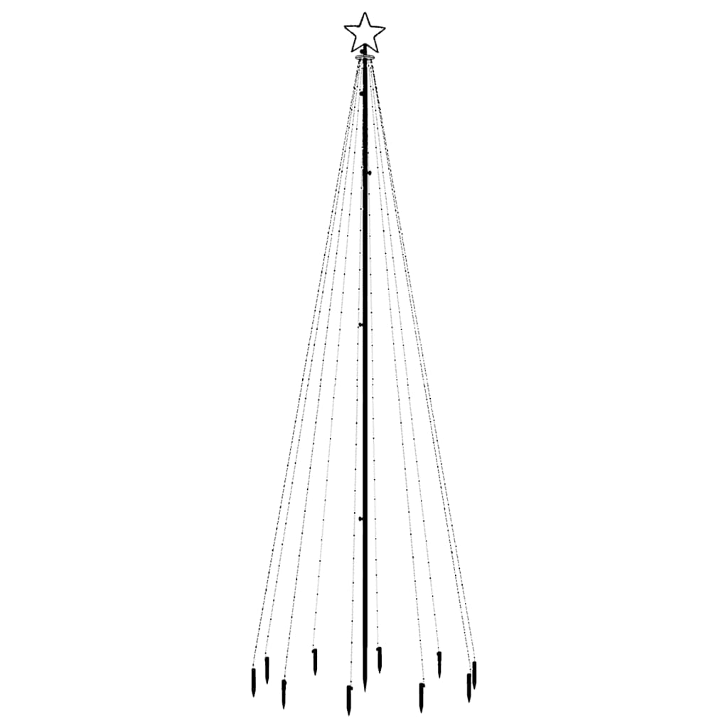 vidaXL Sapin de Noël avec piquet Blanc froid 310 LED 300 cm