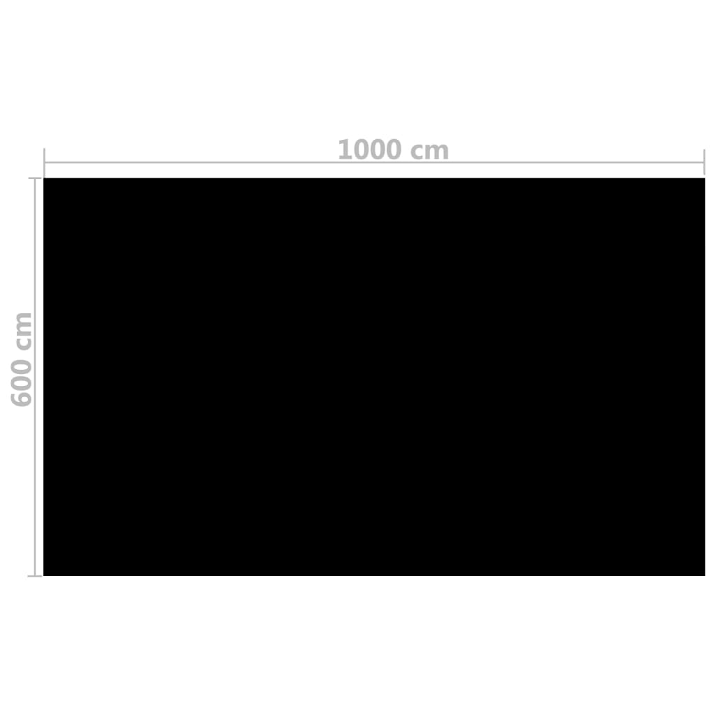 vidaXL Couverture de piscine rectangulaire 1000x600 cm PE Noir