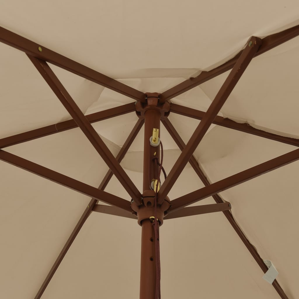 vidaXL Parasol de jardin avec mât en bois taupe 196x231 cm