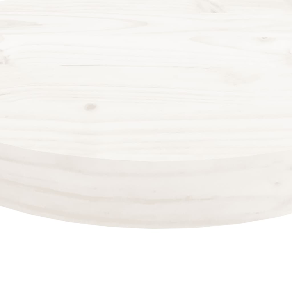 vidaXL Dessus de table rond blanc Ø60x3 cm bois de pin massif