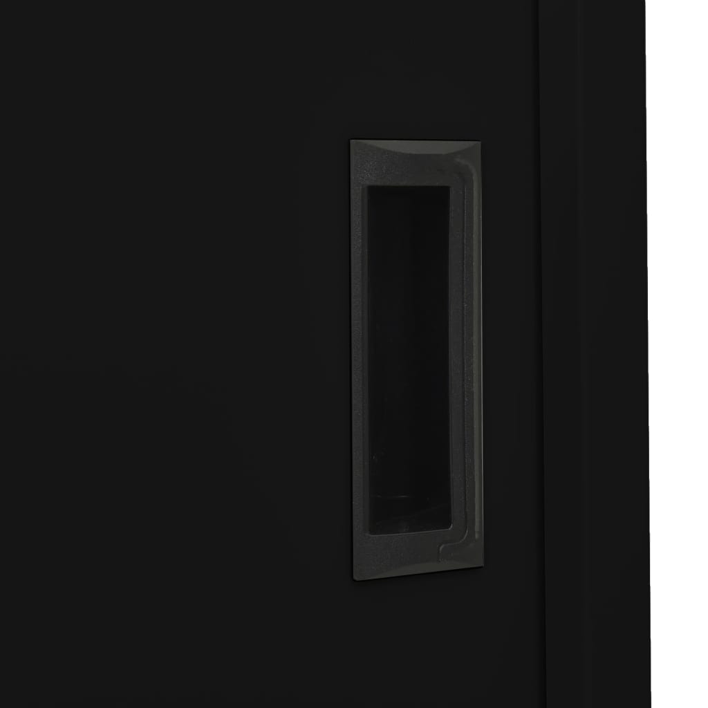 vidaXL Armoire de bureau avec porte coulissante Noir 90x40x180cm Acier