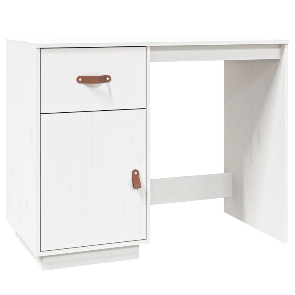 vidaXL Bureau avec armoires Blanc 135x50x75 cm Bois massif de pin