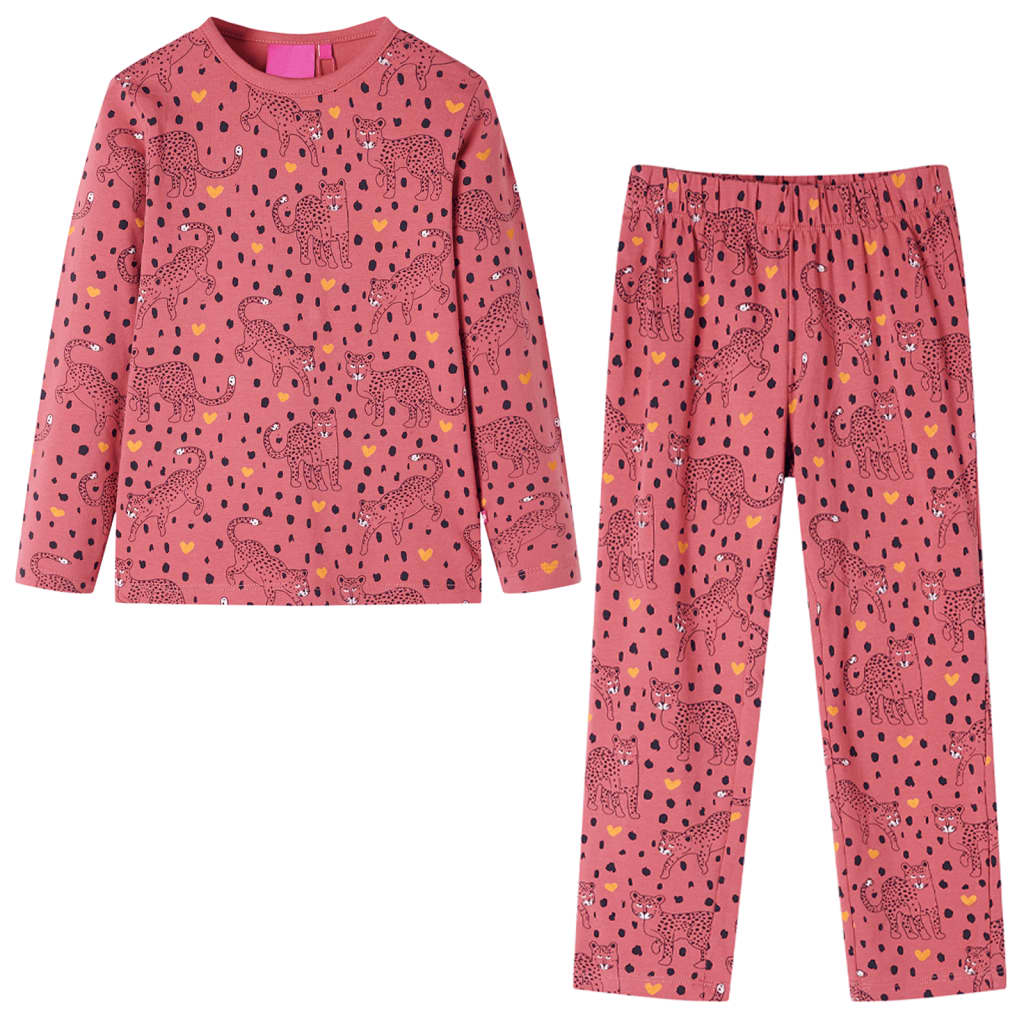 Pyjamas enfants à manches longues rose ancien 128