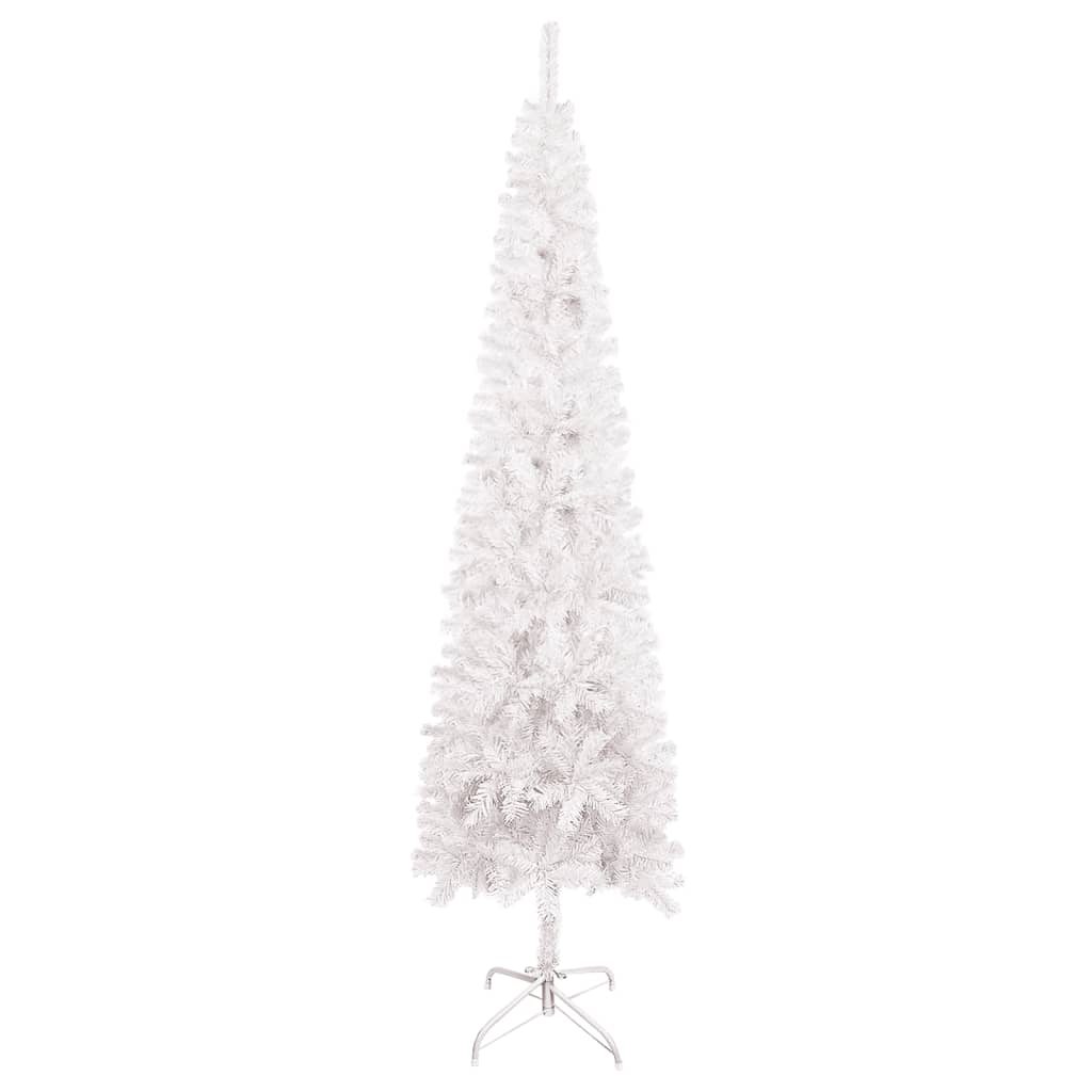 vidaXL Sapin de Noël étroit Blanc 180 cm