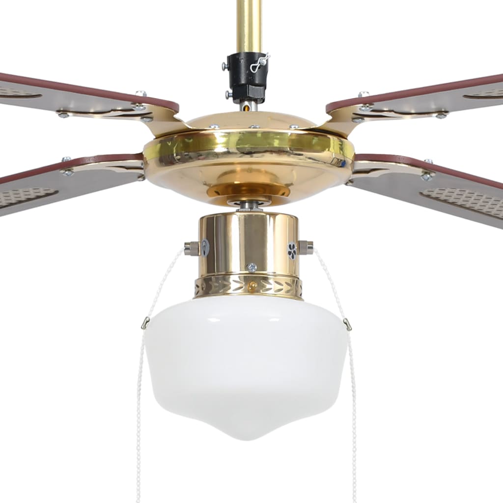 vidaXL Ventilateur de plafond avec lampe 106 cm Marron