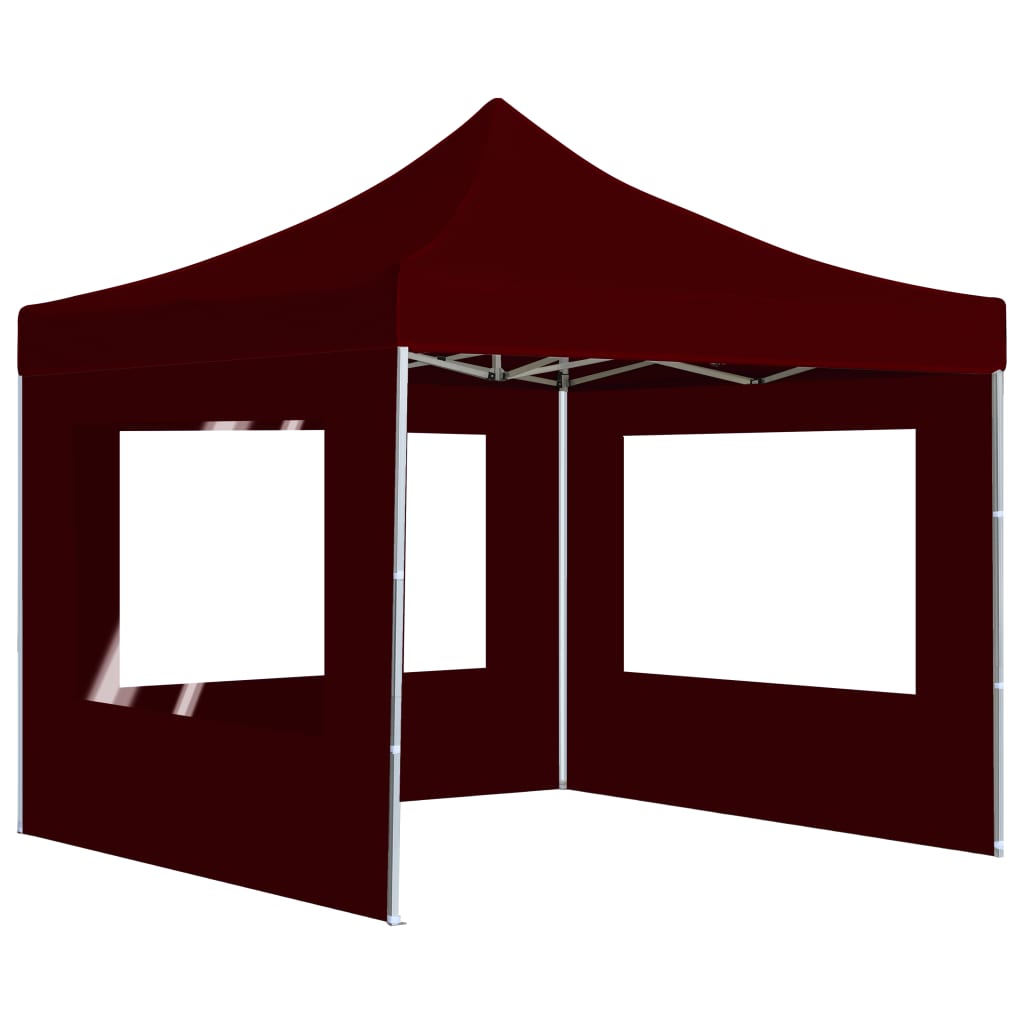 vidaXL Tente de réception pliable avec parois Aluminium 2x2 m Bordeaux