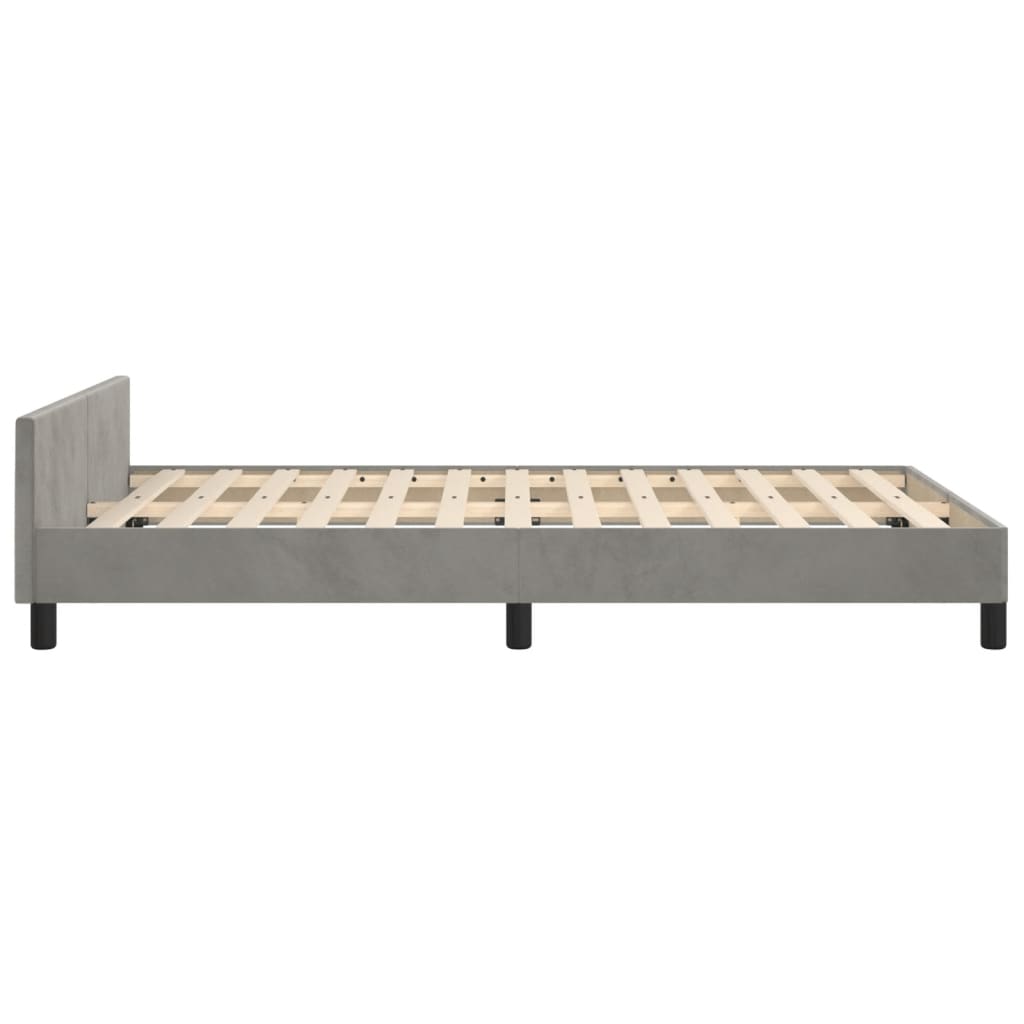 vidaXL Cadre de lit avec tête de lit gris clair 120x190 cm velours