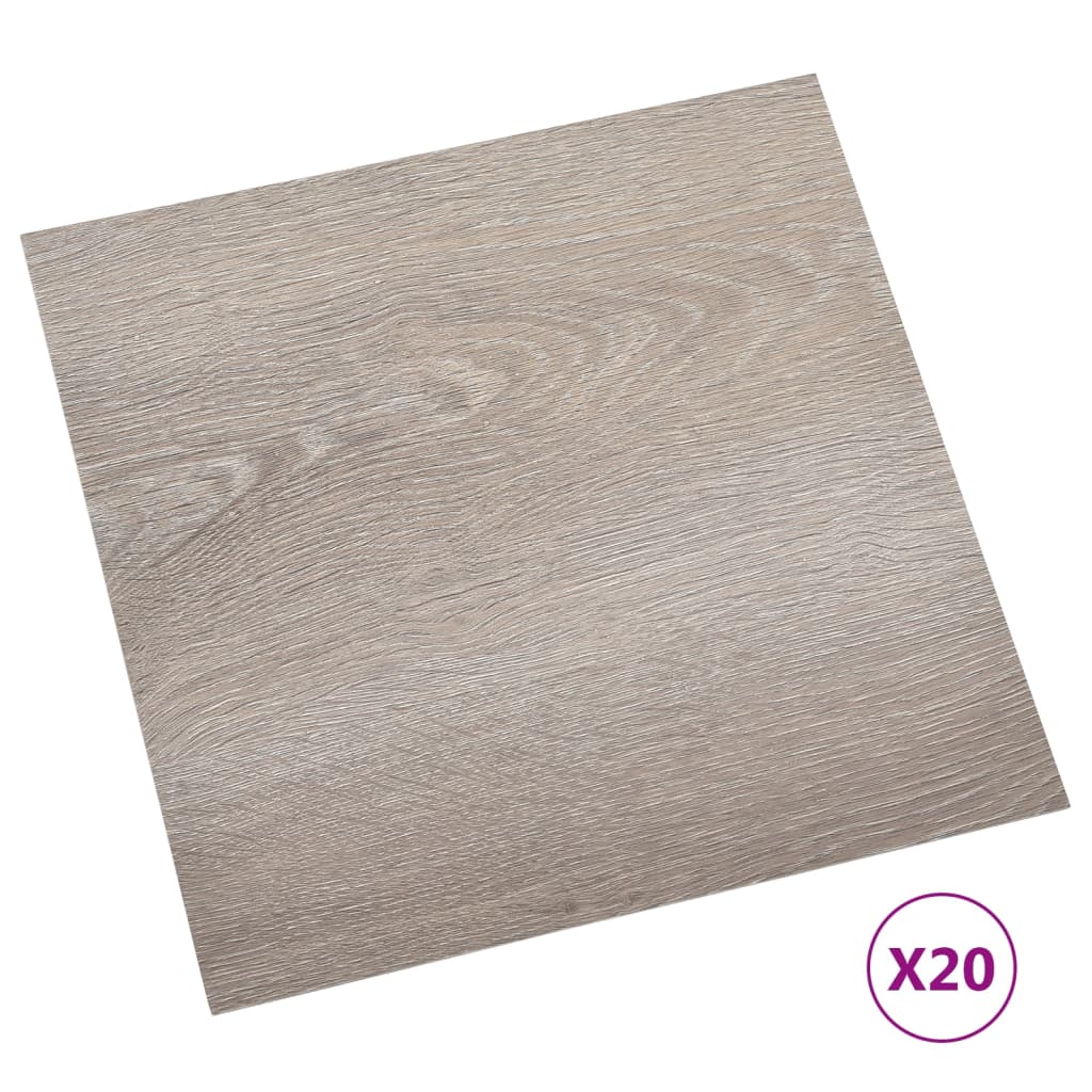 vidaXL Planches de plancher autoadhésives 20 pcs PVC 1,86 m² Taupe
