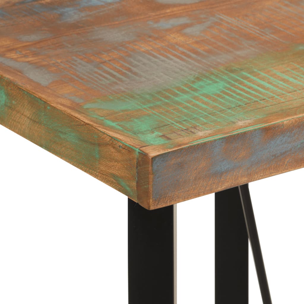 vidaXL Table de bar 55x55x107 cm bois massif de récupération et fer