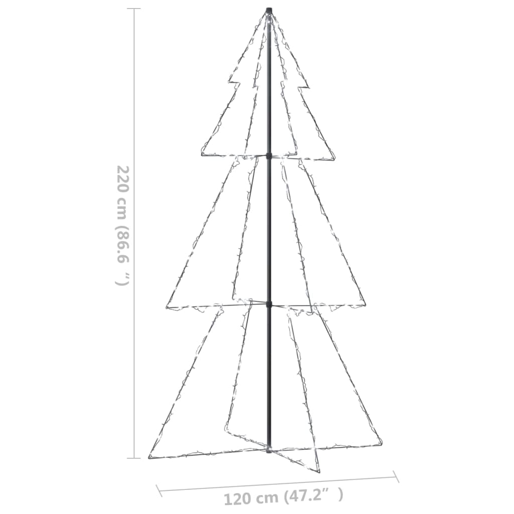 vidaXL Arbre de Noël cône 300 LED d'intérieur/d'extérieur 120x220 cm