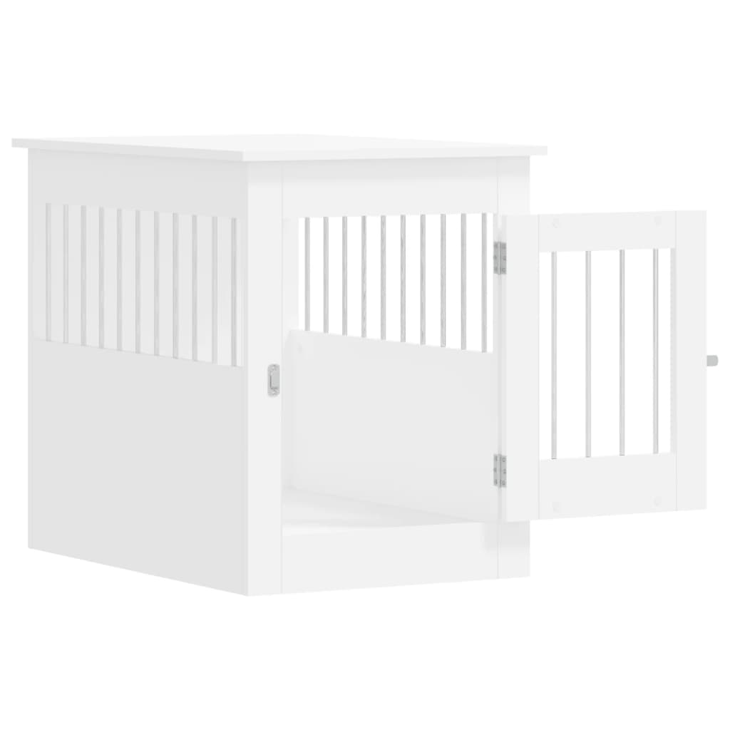 vidaXL Meuble de cage pour chiens blanc 55x80x68 cm bois d'ingénierie