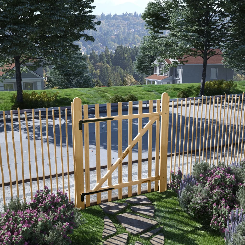 vidaXL Portillon simple de clôture Bois de noisetier 100x120 cm