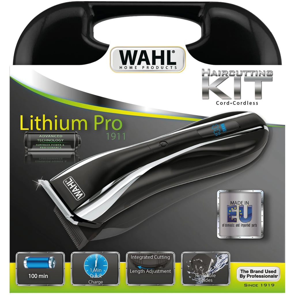 Wahl Kit de tondeuse à cheveux 13 pcs Lithium Pro LCD 6W